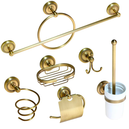 مجموعة أدوات الحمام النحاسية العتيقة من ديكوربايتس™ - حامل صابون للمرحاض - ملحق