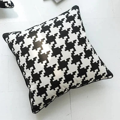 DecorBites™ Hounds Tooth Cushion Cover, Durable Canvas Pillowcase for Sofa Bed, 45x45cm/35x55cm