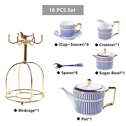 Juego de café y té DecorBites™ de porcelana dorada - Artículos de café de porcelana fina de lujo