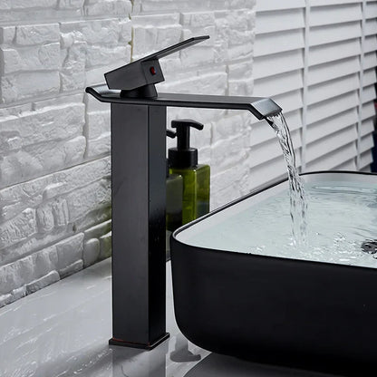 DecorBites™ Gold Basin Faucet Single Level Mixer Tap Hot Cold Water Bathroom Sink Tap