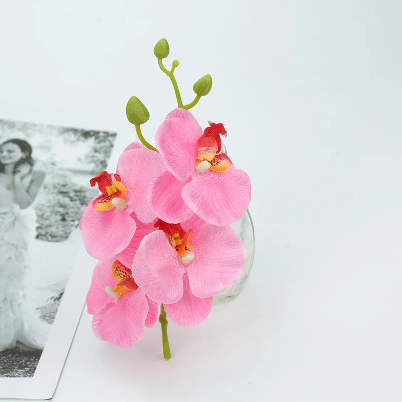 DecorBites™ Artificial Butterfly Orchid Bouquet Silk Flowers for Home Wedding Decoration Bouquet