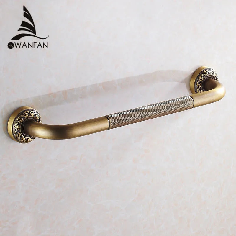 مقبض حائط من نحاس عتيق من DecorBites™ لسلامة الحمام، مقاس 52 سم - مقبض مساعد منزلي