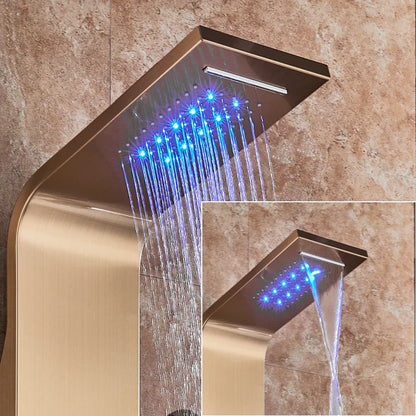 DecorBites™ LED Rain Shower System with Swivel Massage Jet and Bidet Sprayer