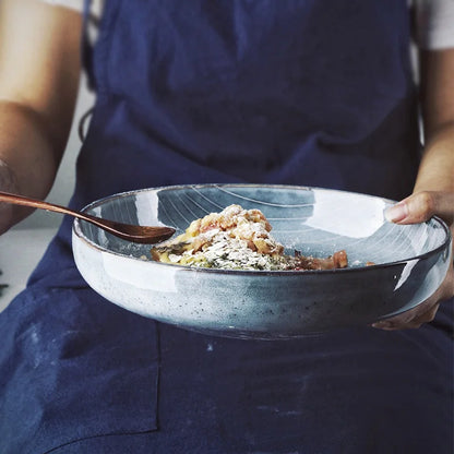 DecorBites™ Japanese Style Ceramic Soup Bowl - Large Salad Bowl Tableware