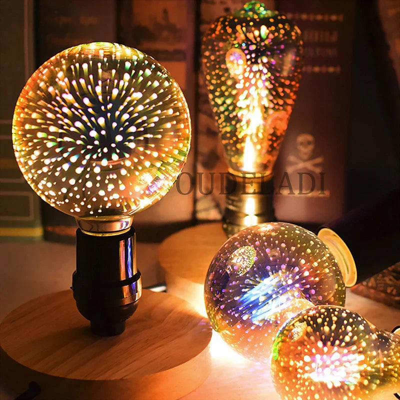 Decorbites™ Bunte Feuerwerk-3D-Tischlampen-Birnen - Warmes Weißes Nachtlicht