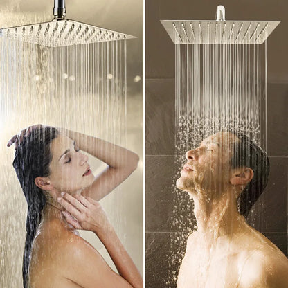 DecorBites™ Bright Chrome 8" Shower Head with 15" Arm and 59" Hose - Wall Mounted Rainfall