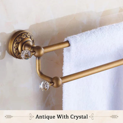 حامل مناشف مزدوج من نحاس عتيق من DecorBites™