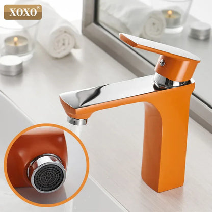 DecorBites™ Green Water Basin Faucet, Single Hole Bathroom Mixer in Fashionable Bronze Style