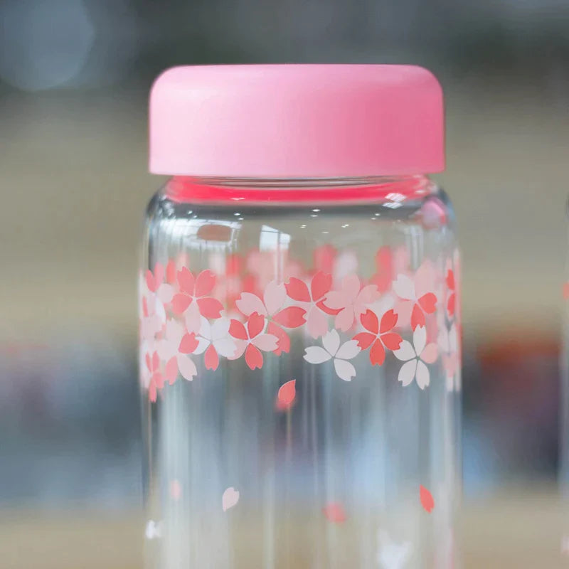 Botella de vidrio Kawaii Sakura de 310 ml con diseño de animal de caricatura lindo Decorbites™