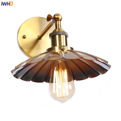 Decorbites™ Lámpara de Pared LED Antigua Dorada de Hierro Estilo Retro Industrial Vintage Wandlamp