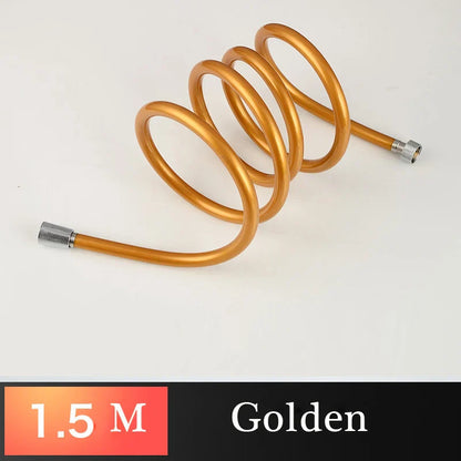 DecorBites™ High Pressure PVC Shower Hose with Handheld Head - Silver & Golden Smooth Design