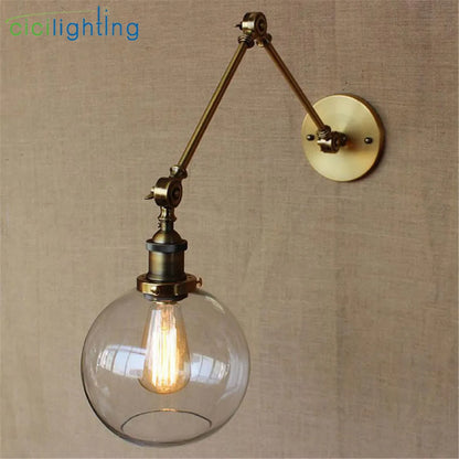 DecorBites™ Globe Glass Swing Arm Wall Lights - Elegant Home Lighting Sconce Fixture