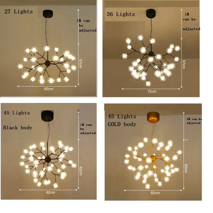 DecorBites™ LED Firefly Chandelier: Modern Tree Branch Ceiling Lamp for Stylish Home Decor