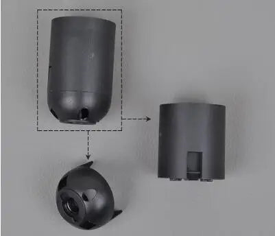 DecorBites™ E27 Lamp Bulb Holder Fitting, Black/White, 110v-220v Lighting Accessory