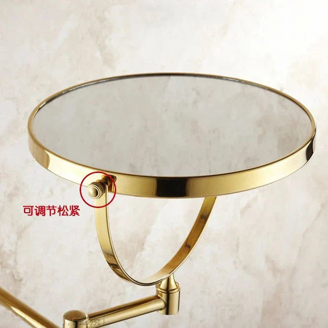 مرآة مكياج مزدوجة دائرية من نحاس ديكوربايتس™ مقاس 8 بوصات مع تكبير 3 أضعاف