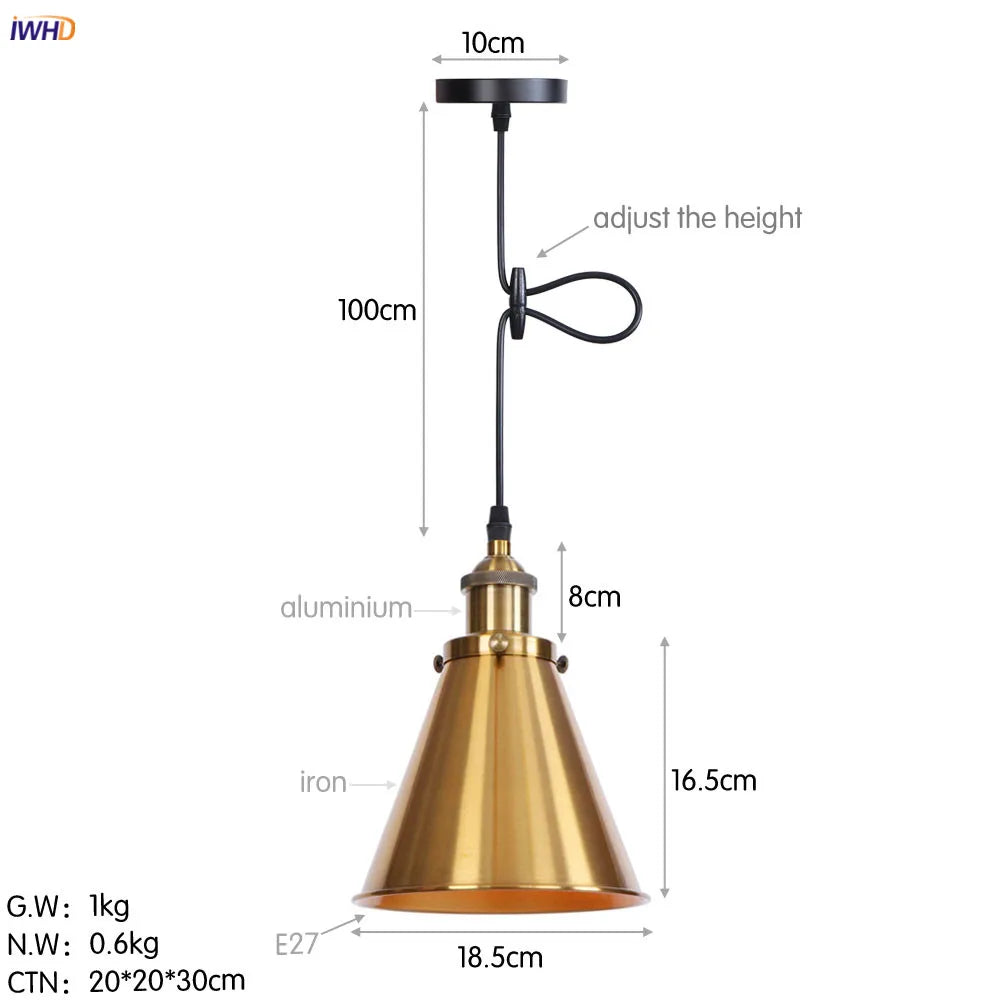 Lámparas colgantes LED Edison retro doradas DecorBites™ para comedor, sala de estar y decoración industrial