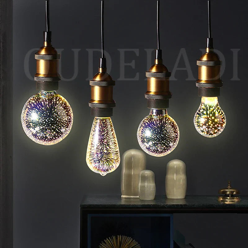 Decorbites™ Bunte Feuerwerk-3D-Tischlampen-Birnen - Warmes Weißes Nachtlicht