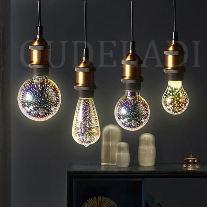 Decorbites™ Bunte Feuerwerk-3D-Tischlampen-Birnen - Warmes Weißes Nachtlicht