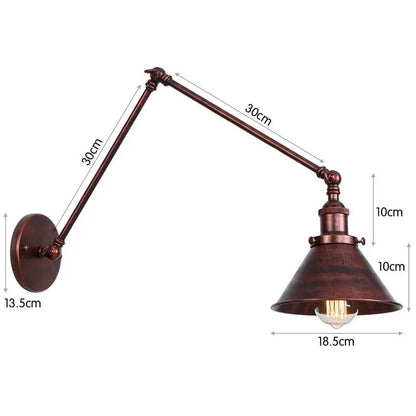 Aplique de pared vintage de cobre negro Decorbites™ con brazo largo para dormitorio de hogar