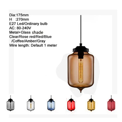 Decorbites™ Glas-Schalen-Pendant-Lampen: Moderne bunte E27 Hänge-Lampen für Küche, Wohnzimmer, Schlafzimmer.