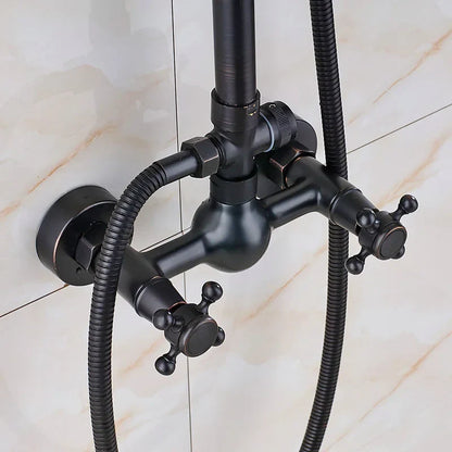 DecorBites™ Black Bronze Bathroom Shower Mixer Tap with Long Spout and 8" Rainfall Head