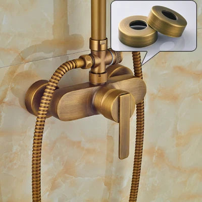 DecorBites™ Brass Rainfall Shower Faucet Set with Handshower