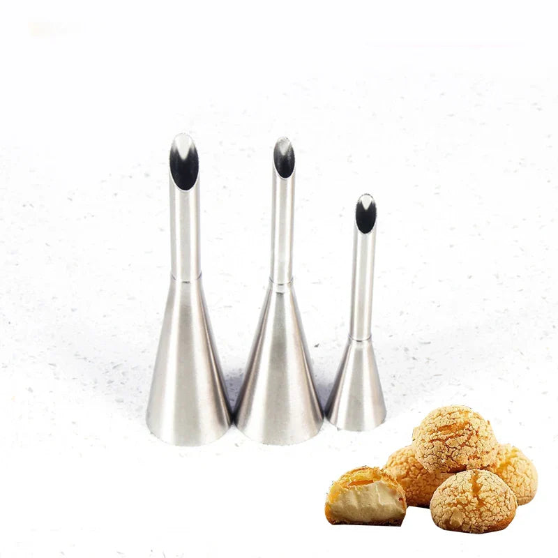 DecorBites™ Dessert Puff Cream Nozzle Set - Stainless Steel Cake Pastry Decor Tools