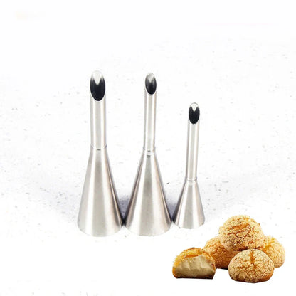 DecorBites™ Dessert Puff Cream Nozzle Set - Stainless Steel Cake Pastry Decor Tools