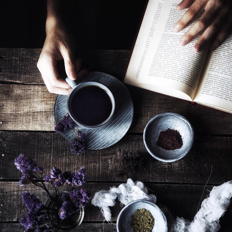 DecorBites™ Elegant Ceramic Coffee Cup Set with Saucer - Eco-Friendly Porcelain Tea Cup -