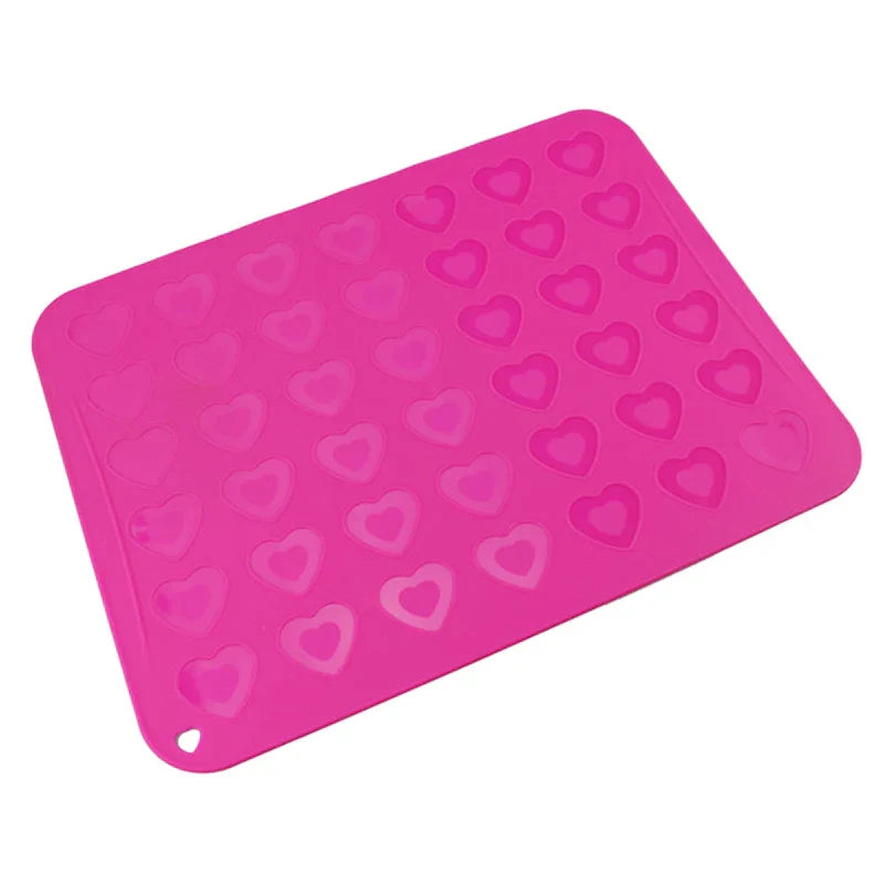 DecorBites™ Silicone Heart-Shaped Macaron Baking Mat 42-Cavity Cookie Mold