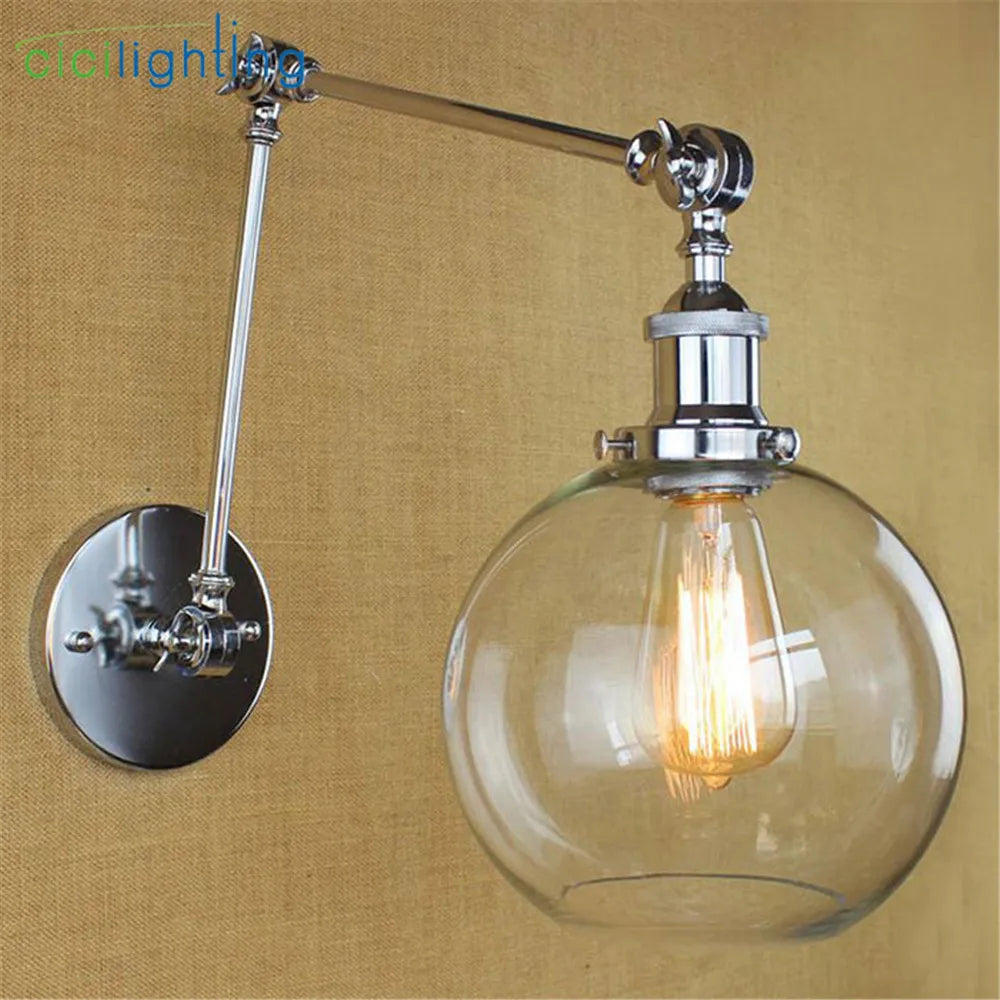 Decorbites™ Luces de Pared con Brazo Basculante de Vidrio Globo - Accesorio de Aplico Elegante para Iluminación del Hogar
