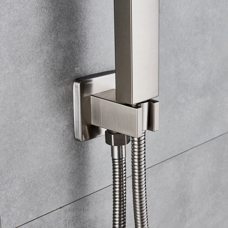 DecorBites™ Brushed Nickel Handshower Set with Stainless Steel Hose & Wall Bracket