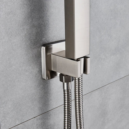 DecorBites™ Brushed Nickel Handshower Set with Stainless Steel Hose & Wall Bracket