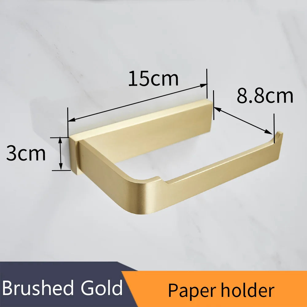 Conjunto de Herrajes para Baño Oro Decorbites™: Anillo para Toallas, Soporte para Cepillo de Inodoro - WF-552200