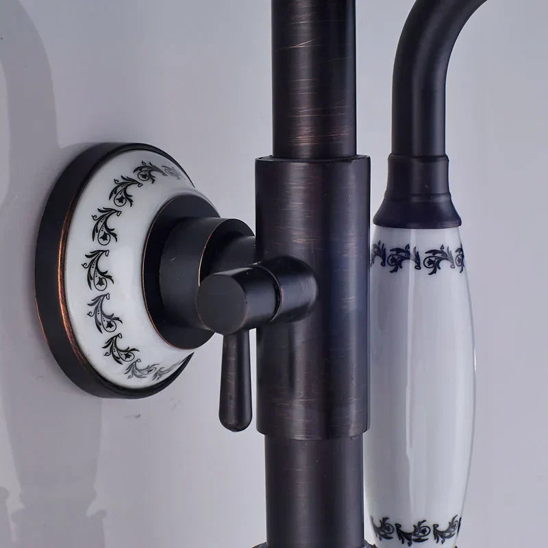 DecorBites™ Dual Handle Shower Faucet Set with 8" Rainfall Head and Handshower