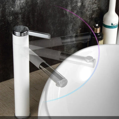 DecorBites™ Brass Bathroom Faucet Vessel Sinks Mixer - Swivel Spout Vanity Tap, Chrome Deck Mounted