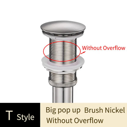 DecorBites™ Brass Bathroom Sink Pop Up Drain for Lavatory Basin - HJ-0618F