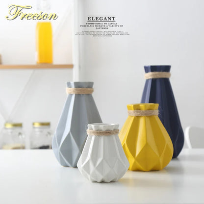 DecorBites™ Ceramic Diamond Vase Modern Home Decor Living Room Decoration