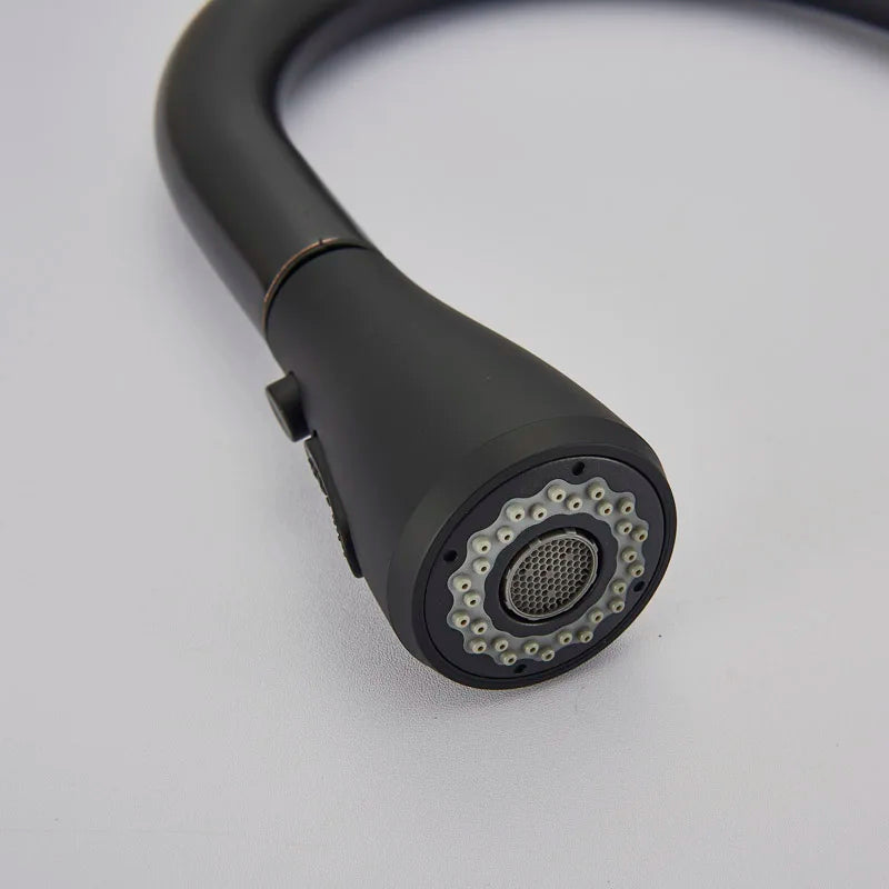 صنبور مطبخ أسود من DecorBites™ SUS304 قابل للسحب بمقبض واحد وخلاط حوض