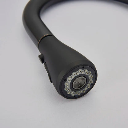 صنبور مطبخ أسود من DecorBites™ SUS304 قابل للسحب بمقبض واحد وخلاط حوض