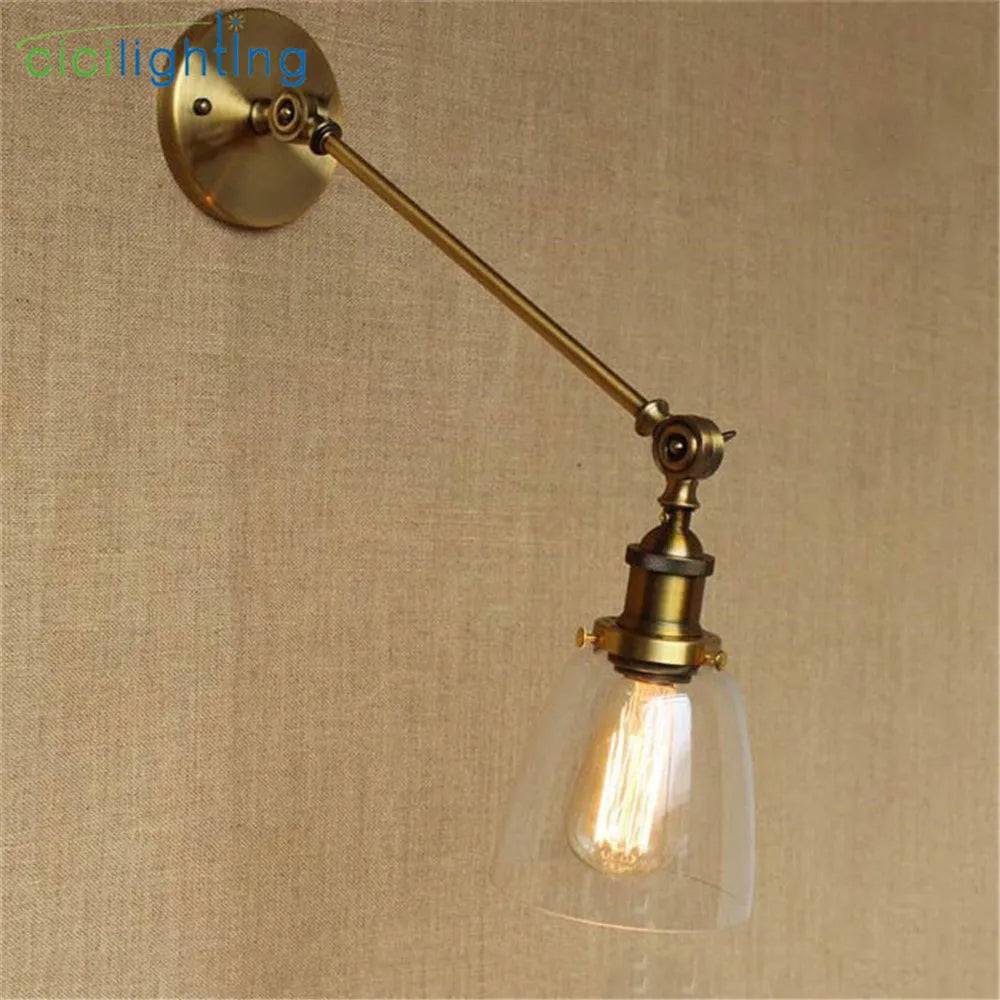 DecorBites™ Brass Copper Wall Sconce Glass Wall Lamp