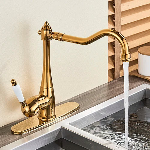 DecorBites™ Brass Basin Waterfall Faucet Mixer Tap for Kitchen & Bathroom, Hot&Cold Mixer