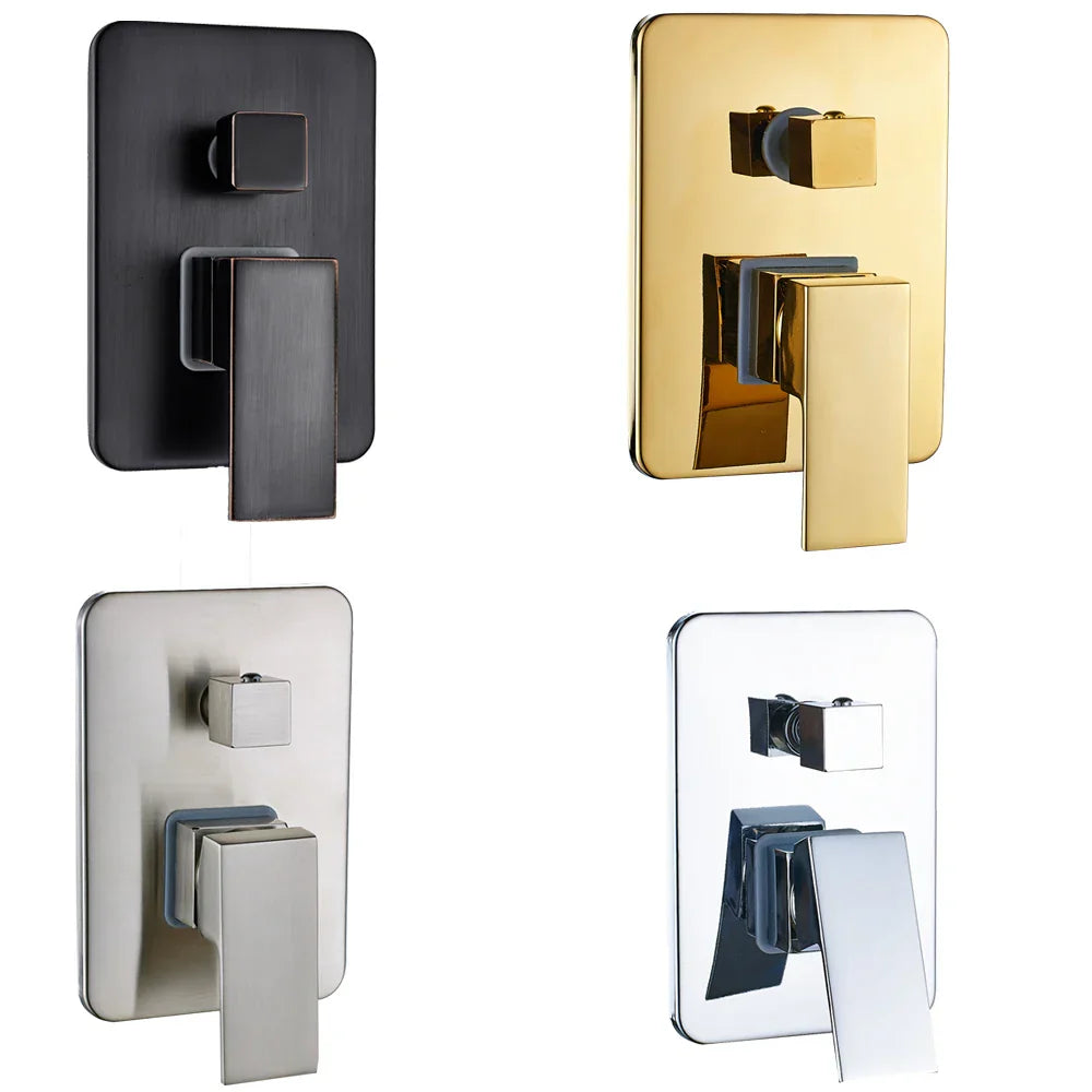 Decorbites™ Grifo de Ducha de Lluvia en Cromo Dorado con Válvula Mezcladora de 3 Vías
