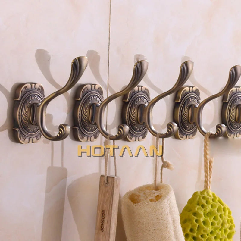 خطافات ورفوف حائط برونزية عتيقة من DecorBites™ للمناشف والمعاطف والأرواب