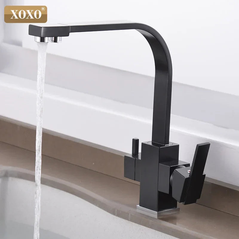 DecorBites™ Black Single Hole Kitchen Faucet Mixer Tap for Drinking Water