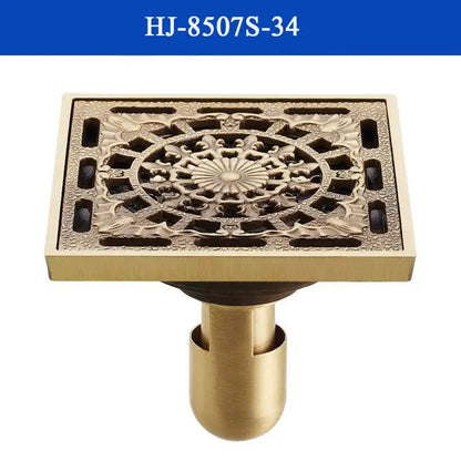 غطاء تصريف دش من النحاس العتيق من DecorBites™، مصفاة حمام منحوتة بتصميم فني أوروبي