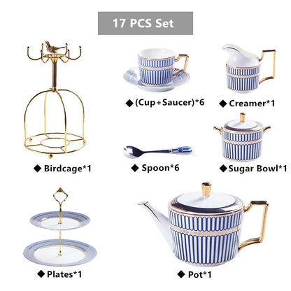 Juego de café y té DecorBites™ de porcelana dorada - Artículos de café de porcelana fina de lujo
