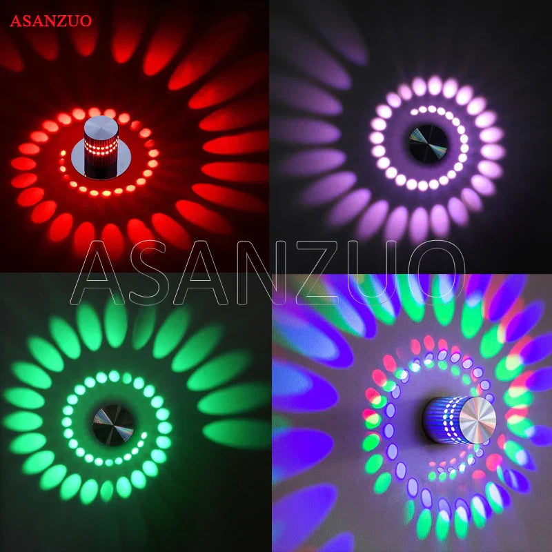 DecorBites™ مصباح حائط LED حلزوني من الألومنيوم لغرفة النوم وغرفة المعيشة