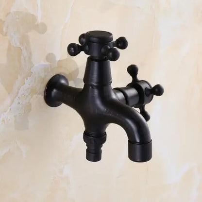 DecorBites™ Brass Black Oil Brushed Double Washing Machine Faucet Tap