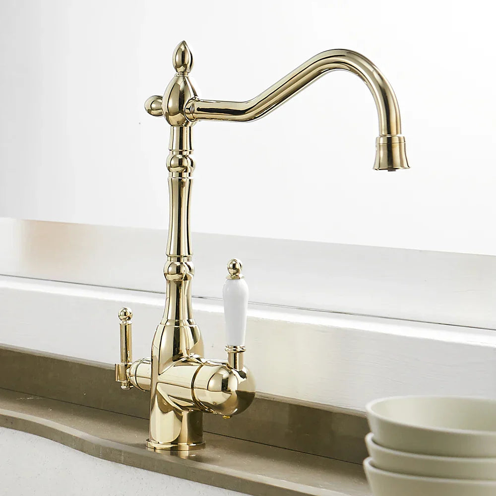Grifo de cocina Decorbites™ con mezclador de purificación de agua, rotación de 360° para cocina WF-0193K